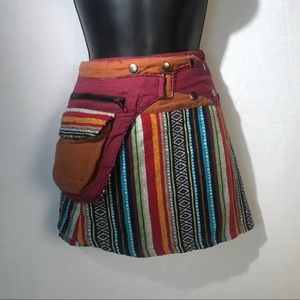 Utility pocket mini skirt festival wear
